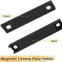 4 Pack License Plate Magnet, Premium Rubber Coated Magnetic License Plate Holder, Black Dealership Demo Tag Test Drives Temp Holder for Car Dealer Magnet License Plate, No Scratch for Car