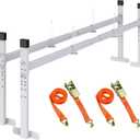 JY PERFORMANCE Ladder Rack for Trailer, Universal Trailer Roof Top Ladder Rack with Stoper, 5.77-8.65 ft Adjustable for Enclosed and Open Trailer, 400 LBS Capacity, Sliver