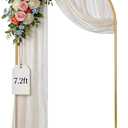 7.2FT Gold Metal Arch Backdrop Stand for Weddings, Birthdays & Garden Decor, Semicircle Frame, Sturdy Powder-Coated Metal, Easy to Assemble, Indoor & Outdoor Use