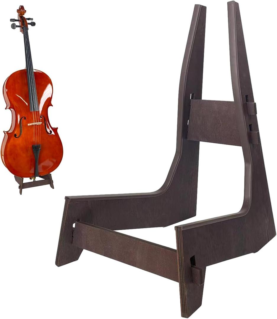 Cello Stand, Cello Support Holder made of wood with Rubber Protection Detachable Portable Musical Instrument Stand for 1/8-4/4 Cellos Guitars Electric Bass Electric Guitar Stand