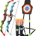 Bow and Arrow Set for Kids, 2-Pack LED Light Up Archery Set with 20 Suction Cup Arrows, Indoor and Outdoor Toy for Boys Girls Age 4-8 8-12 with Standing Target&2 Quivers, Birthday Gift 3-12 Years Old
