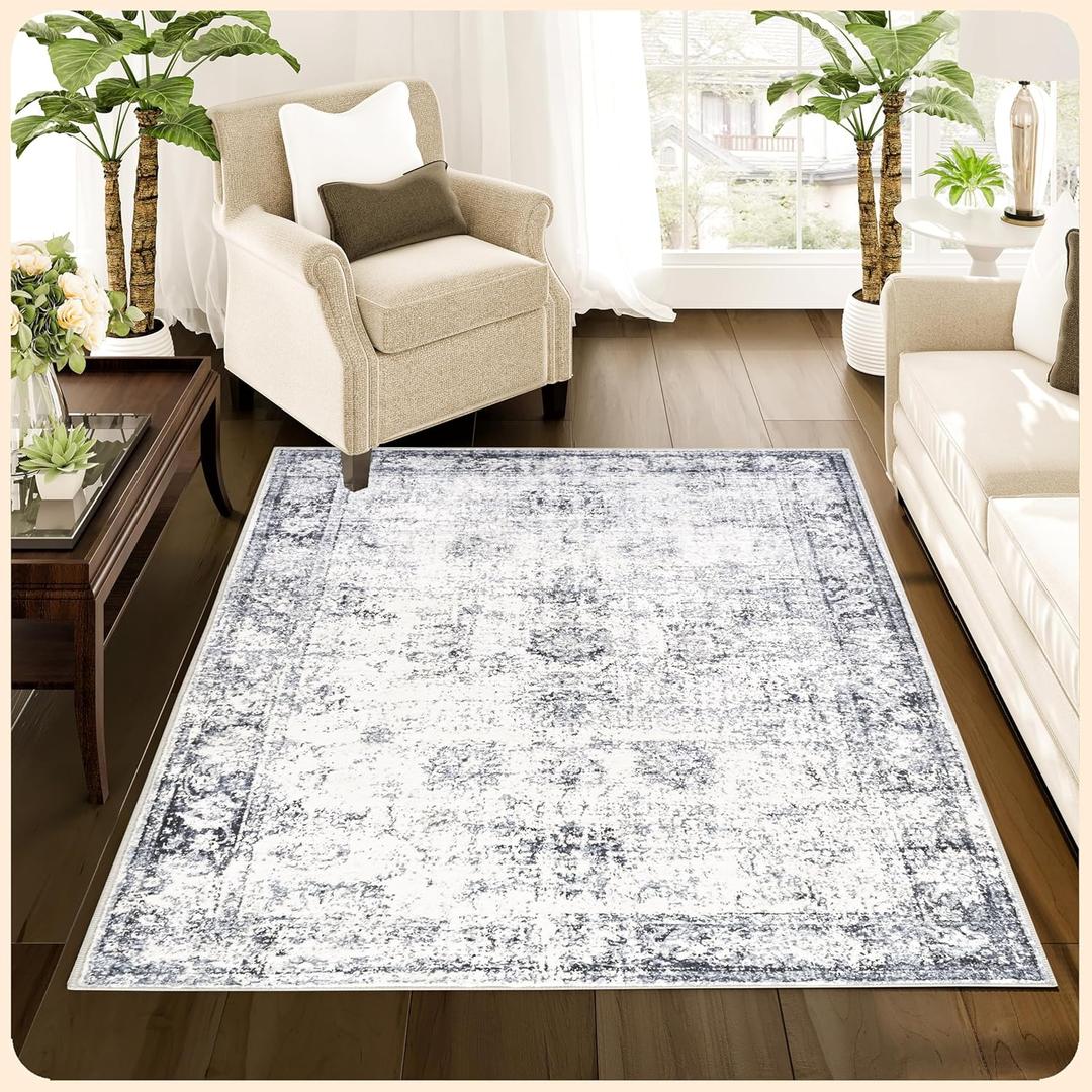 Istana Rugs 3x5 - Navy Rugs for Bedroom - Kid & Pet Friendly 3x5 Rug Non Slip - Non Shedding Area Rugs Living Room - Foldable Washable 3x5 Rug - Eco-Friendly Easy to Clean Bedroom Rug Small (3' x 5')