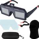 Auto Darkening Welding Goggles, Eyes Protected, Solar Welding Goggles, Mask Helmet, True Color Anti-Glare Safety Welding Glasses with Storage Case Replacement Lenses