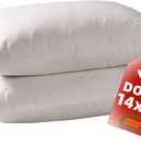 14x22 Down Feather Pillow Inserts Set of 2, 100% Organic Cotton Bedding Throw Pillow Inserts Firm Large Lumbar Pillows in Bed Decorative Pillows for Couch