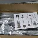 Tomersun Fireplace Tools 5 Pcs 31.5In Fireplace Tool Set Indoor Fireside Accessories Large Fire Place Tools Set Outdoor Fireplace Kit with Poker Shovel Tongs Brush, Stand