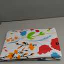 misaya Rectangle Vinyl Tablecloth, Fitted Table Cover, 100% Waterproof, Elastic Edge, Flannel Backing, Plastic Table Cloth Fit Folding Tables for Picnic, Camping, Outdoor (Flowers, 36x60 inch) (Off White)