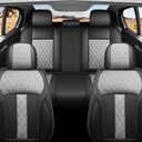 Car Seat Covers Full Set, Nappa Leather Waterproof Car Seat Protector, Airbag Compatible Universal Automotive Cushions Fit for Most Sedans, SUVs & Trucks