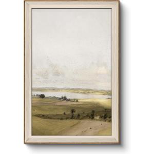 VIYYIEA Large Framed Wall Art for Living Room, Landscape Canvas Home Decor Vintage Natural Oil Painting Picture, Beautiful Scenery Wall Decor Gifts for Friends or Family -A Hilly Landscape-(24"x36") (36L" x 24W", Natural-A Hilly Landscape)
