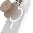 PopSockets Phone Grip for MagSafe with Kickstand, Magnetic Stand, Swappable Top, Secure Hold for iPhone MagSafe Cases, Phone & Tablet Grip, Cute PopSockets - Curves Latte