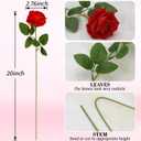 MERIXMAS Roses Artificial Flowers, Fake Velvet Silk Roses in Bulk for Home Decor Indoor, Fake Roses Realistic Flowers with Stems for Wedding Centerpiece Party Decor (24, Red)