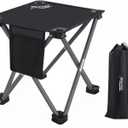 Roptat Camping Stool,Portable Folding Compact Lightweight Stool Seat for Camping Fishing Hiking Gardening Outdoor Walking Backpacking Travelling and Beach with Carry Bag (Black)
