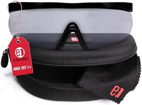 Eclipse Optics Shooting Glasses - ANSI Z87.1+ Anti-Fog and Scratch Resistant Safety Glasses with UV Protection, 2 Pack