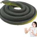 Realistic Fake Rubber Snake,Garden Lifelike Snake to Keep Birds Away Scare Squirrels, Prank Fake Snake