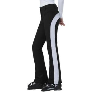 GSOU SNOW Womens Ski Pants Slim Snow Flared Snowboarding Insulated Waterproof Windproof Winter Outdoor Hiking Warm (Large, Black White)