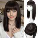 Sakuraaa Hair Toppers for Women with Thinning Hair 14inch Toppers With 6.5 6.5" Large Base Long Straight Layered Premium Synthetic Hair Pieces