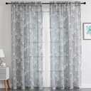 SMILE WEAVER Grey Sheer Curtains for Living Room 84 inch Length,Privacy & Light Filtering Semi Sheer Curtain,Lightweight Voile Transparent Window Drapes for Bedroom/Kitchen,Set of 2 Panels
