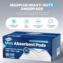 MILDPLUS Heavy Duty Underpad 36''x36'' 50 Count 125 Grams Extra Large Chucks Pads 3XL Disposable Bed Pads, Super Absorbent Incontinence Pads for Adults, Kids, Pee Pads (Blue)