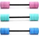 Soulchen 3 Pack Long Aquatic Exercise Dumbbells Pool Exercise Equipment Eva Foam Water Aerobics Equipment With High Density For Weight Loss Water Sport Fitness Tool(Pink, Blue, Teal,Large)