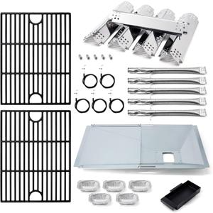 Replacement Parts for Nexgrill 720-0888S, Grease Tray Drip Pan & Flame Tamers & Grill Grates & Burners Igniters Replacement for Nexgrill 5 Burner 720-0888S Gas Grill