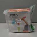 Boon Pipes Toddler Bath Toys - Interactive Toddler Sensory Toys - Suction Bath Toys for Hand Eye Coordination and Fine Motor Skills - Multicolored - 5 Count- Ages 12 Months and Up (Blue)