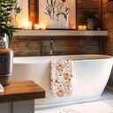 Fall Pumpkin Kitchen Dish Tea Towels, Farmhouse Fall Autumn Floral Pumpkin Harvest Decorative Hand Towels for Bathroom Kitchen, Autumn Bathroom Decor, 16x24 Inch