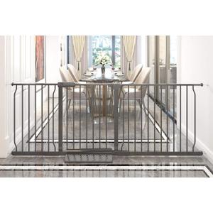 Extra Wide Baby Gate Tension Indoor Safety Gates Black Metal Large Pressure Mounted Pet Gate Walk Through Long Safety Dog Gate for The House Doorways Stairs (71.65"-76.38"/182-194CM, Black)