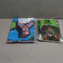 Pixel Gamer Birthday Decorations for Boys All in One Party Decor Kit with Authentic Biome Colors (Cocoa Brown, Jungle Green, Black)  Includes TNT & Controller Foil Balloons, Backdrop, and Tablecloth