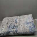 Area Rug Living Room Rugs - 5x7 Abstract Large Soft Indoor Washable Rug Neutral Modern Low Pile Carpet for Bedroom Dining Room Farmhouse Home Office - Beige Blue