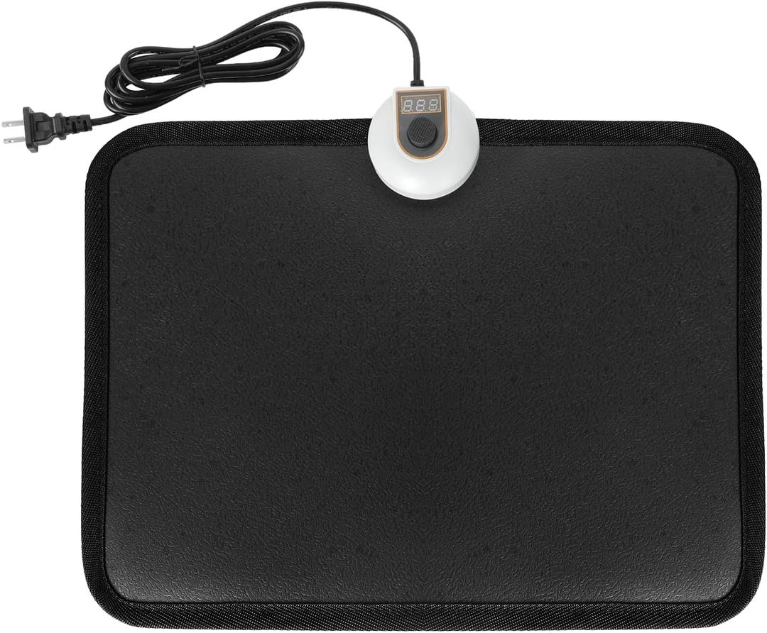 Livtribe AC 110V Heated Floor Mat for Foot, Carbon Crystal Heating Pad, Electric Heated Foot Warmers for Office, Home (Black)