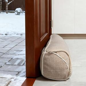 wohomzy 36 Inch Under Door Draft Stopper, Blocks Hot Cold Air Wind from Door and Window Bottom,Weather Seal, Reduce Noise Light,Triangular, Beige