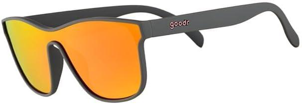 goodr Voight-Kampff Vision Polarized Sunglasses, Medium Sized (VRG), Gray Solid Frames with Rose Mirrored Reflective Lens, UV400 Protection, No Slip, No Bounce