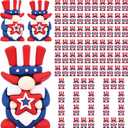 100 Pcs Mini 4th of July Patriotic Gnomes Figurines Tiny Independence Day Rubber Figurine Ornaments Little Red White Blue USA Flag Gnome to Hide for Memorial Day Craft Home Decorations