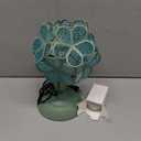 Flower Table Lamp,Vintage LED Stained Glass Desk Lamp,Cute Bedside Reading Light with 3 Color Modes,Kawaii Night Light Ambient Lighting Home Decor for Bedroom Living Room Office(Green)