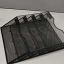 EasyPAG Wall File Organizer 5 Tier Hanging Paper Folder Holder, Zero Assembly Metal Mesh Wall Mounted Mail Organizer for Office Home Classroom Narrow Spaces, Black