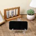 65 Pieces Clear Plastic Photo Display Stand Plate Stands for Display Picture Frame Easel Holder 5in Foldable Plate Picture Holders Desk Name Plates Holder for Weddings, Parties, Home Decoration