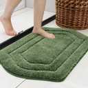 COSY HOMEER Extra Thick Bath Rugs for Bathroom - Anti-Slip Bath Linen Set Mats Soft Plush Yarn Shaggy 100% Strong Polyester Living Room Bedroom Mat Water Absorbent(Green,24x36 - Inches)