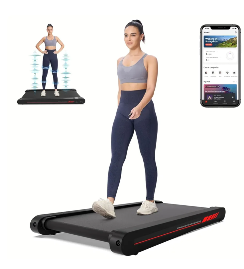 Sperax Walking Vibration Pad with APP, 3 in 1 Under Desk Treadmill, 2.5HP Low Noise Walking Treadmill Pad with Remote Control,Portable Treadmills for Home Office