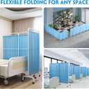 6FT Medical Privacy Screen on Wheels, Portable Freestanding Room Partition Wall Divider, Foldable Room Divider with Locking Casters (4, White)