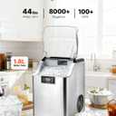 VEVOR Countertop Ice Maker, 44 lbs per Day, Self-Cleaning Portable Machine with Scoop, 4 lbs Ice-Storage Basket, Nugget Ice-Making Machine with Chewable ICES for Home, Kitchen, Office, Bar & Party