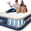 CHERIMOR Queen Air Mattress with Built in Pump, 18" Elevated Height, 48Hr Leak-Tested, Honeycomb Coil Support, 800 lbs Capacity, Fast 3-Min Inflation Blow Up Mattress for Guest Room & Sleepover
