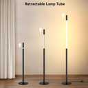 LED Dimmable Floor Lamp with Remote & Foot Switch, 27006000K Adjustable Color Temperature & Stepless Dimming, Slim Linear Tube Tall Standing Lamp, Modern Black Corner Lamp for Living Room Bedroom