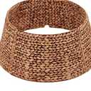 CENBOSS Rattan Christmas Tree Collar, Wicker Tree Skirt & Stand Base Cover (Brown Wash, 24 inch)