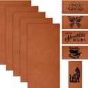 Huhumy 5 Pieces Laserable Leather Sheets Leatherette Sheets for Laser Engraving Leather Laser Engraving Supplies for Art Craft Supplies and Materials(12 x 24 Inch,Rawhide, Black)