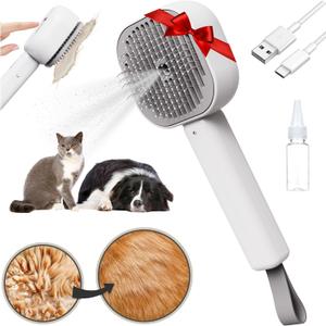 FurBuddies (Abandoned Pets Charity 4-in-1 Pet Steam Brush Ultra Quiet Technology  Groom, De-Shed & Hydrate | Cool Mist, Self-Cleaning, UV Light, USB-C Rechargeable Grooming Tool for Cats & Dogs