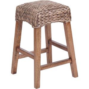 JONATHAN Y CSL1101A Maui 25.5" Rustic Bohemian Hyacinth/Wood Backless Counter Stool for Home, Kitchen, Dining Room, Workspaces, Cafes and Resturants, Brown Wash Woven Seat with Natural Wood Frame