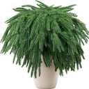 8 PCS Norfolk Pine Branches,21.6 Inch Artificial Green Pine Stem,Real Touch Faux Christmas Greenery Pines Picks for Vase DIY Flower Arrangement Garland Wreath Home Decoration