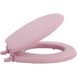 Soft Standard Vinyl Toilet Seat, Tea Rose - 17 Inch Soft Vinyl Cover with Comfort Foam Cushioning - Fits All Standard Size Fixtures - Easy to Install Fantasia by Achim Home Decor