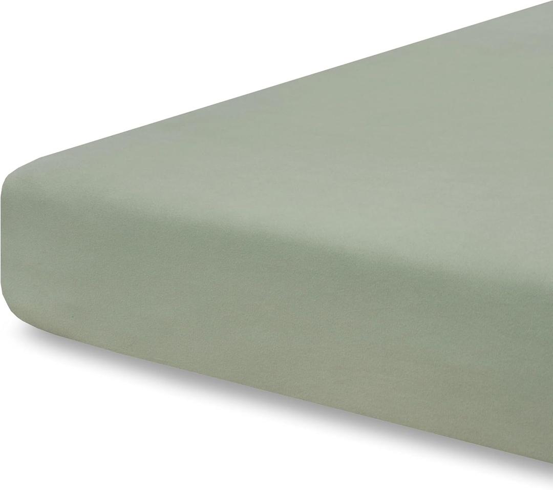 Pobibaby - Single Solid Premium Fitted Baby Crib Sheets for Standard Crib Mattress - Ultra-Soft Cotton Blend, Safe and Snug, and Stylish Solid Crib Sheet (Sage Green)