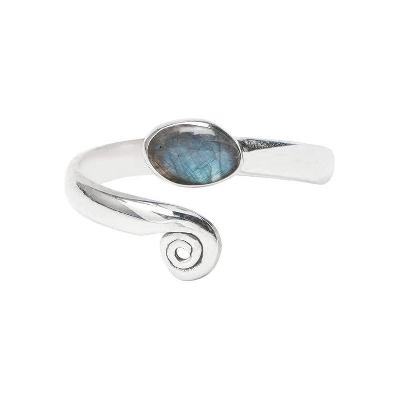 Labradorite Stone Toe rings - 925 Sterling Silver Toe ring- Midi Ring Girls Women Body Jewelry Adjustable Toe Ring Handmade Toe Ring Natural Gemstone Toe Rings