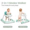 Dream On Me 2-in-1 Charlie Baby Walker for 6-12 Months, Music&Light, Mint